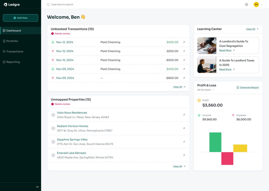 Introducing Ledgre: All-in-One Accounting Software for Landlords